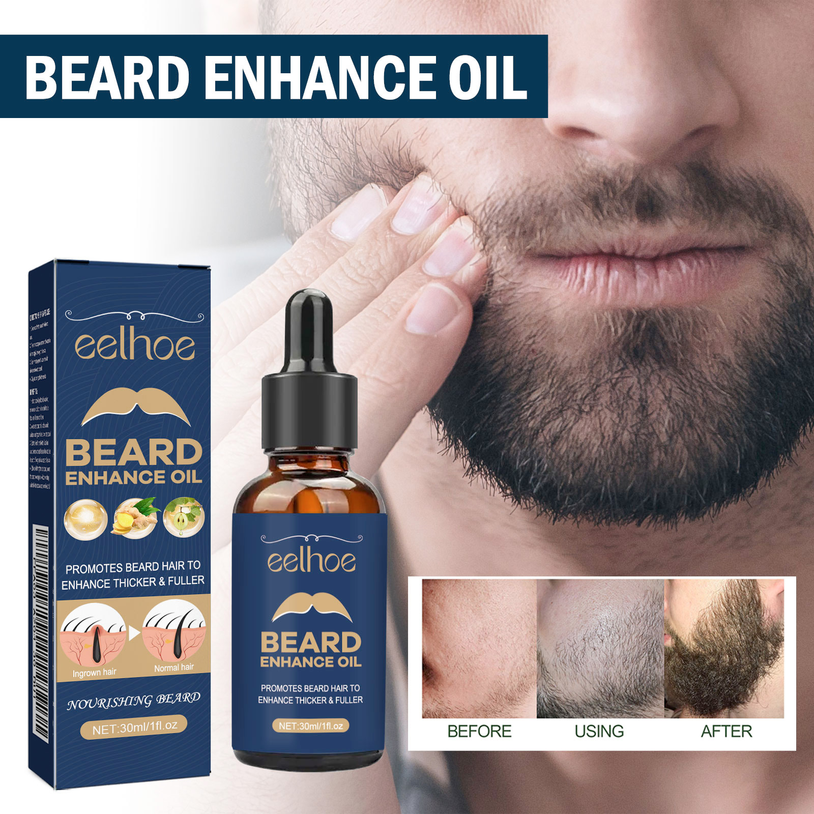 Men'S Grooming Oil - 30ml Eelhoe Organic Beard Oil Follicle