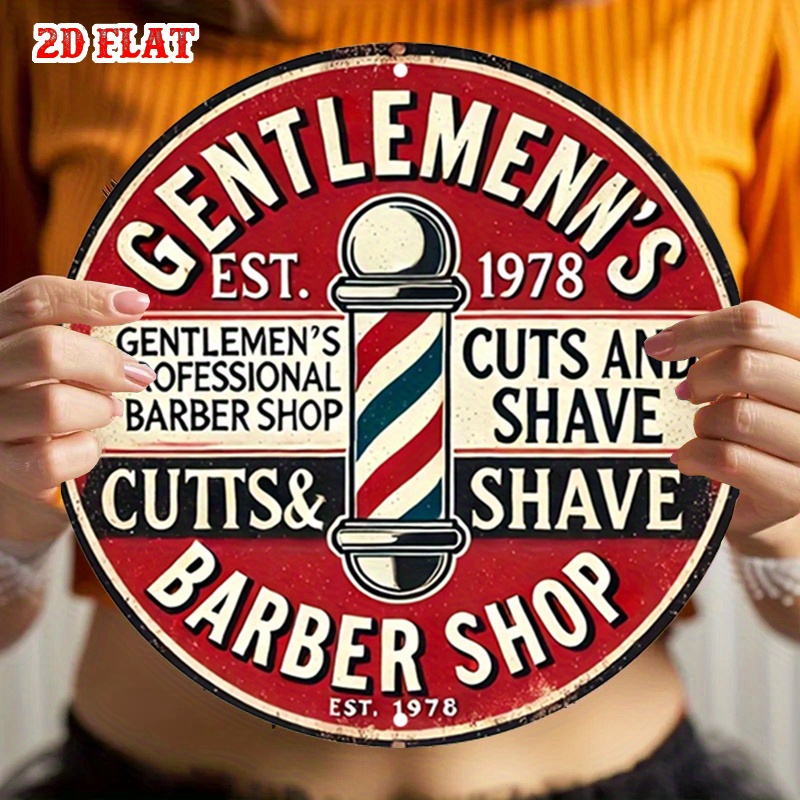 Men'S Grooming Barbershop - Vintage Barbershop Metal Wall Art 7.87in