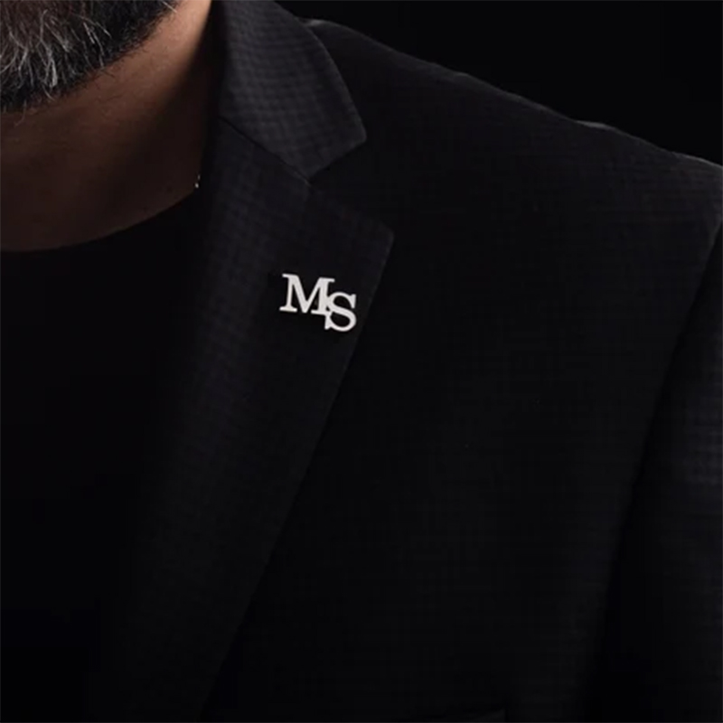 Men'S Grooming For Wedding - Fashion Name Initials Customized Brooches Steel