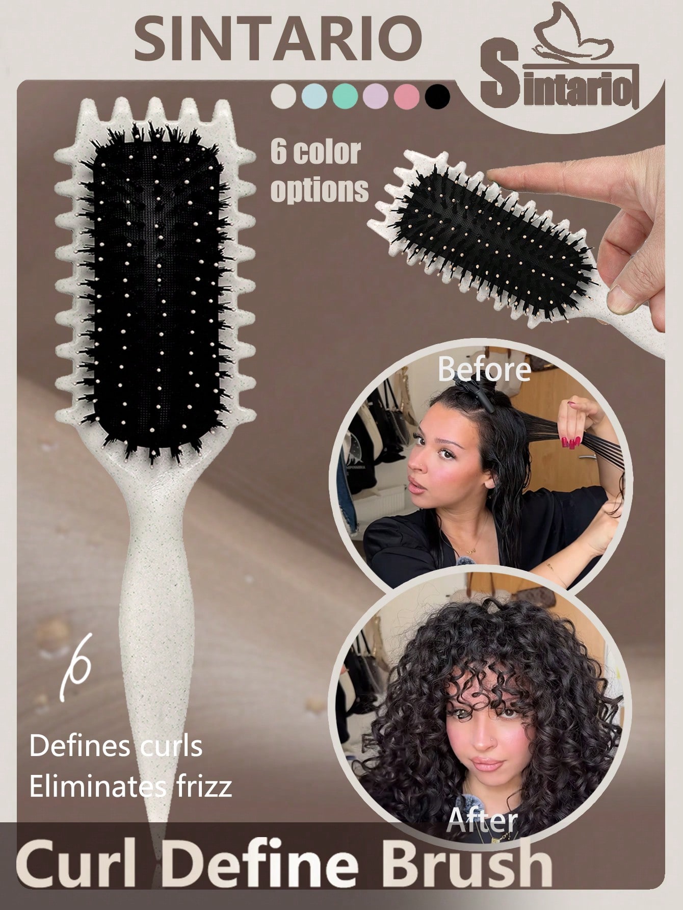 Men'S Grooming Brush - 2035hairbrushes Curling Hair Brush, Suitable For