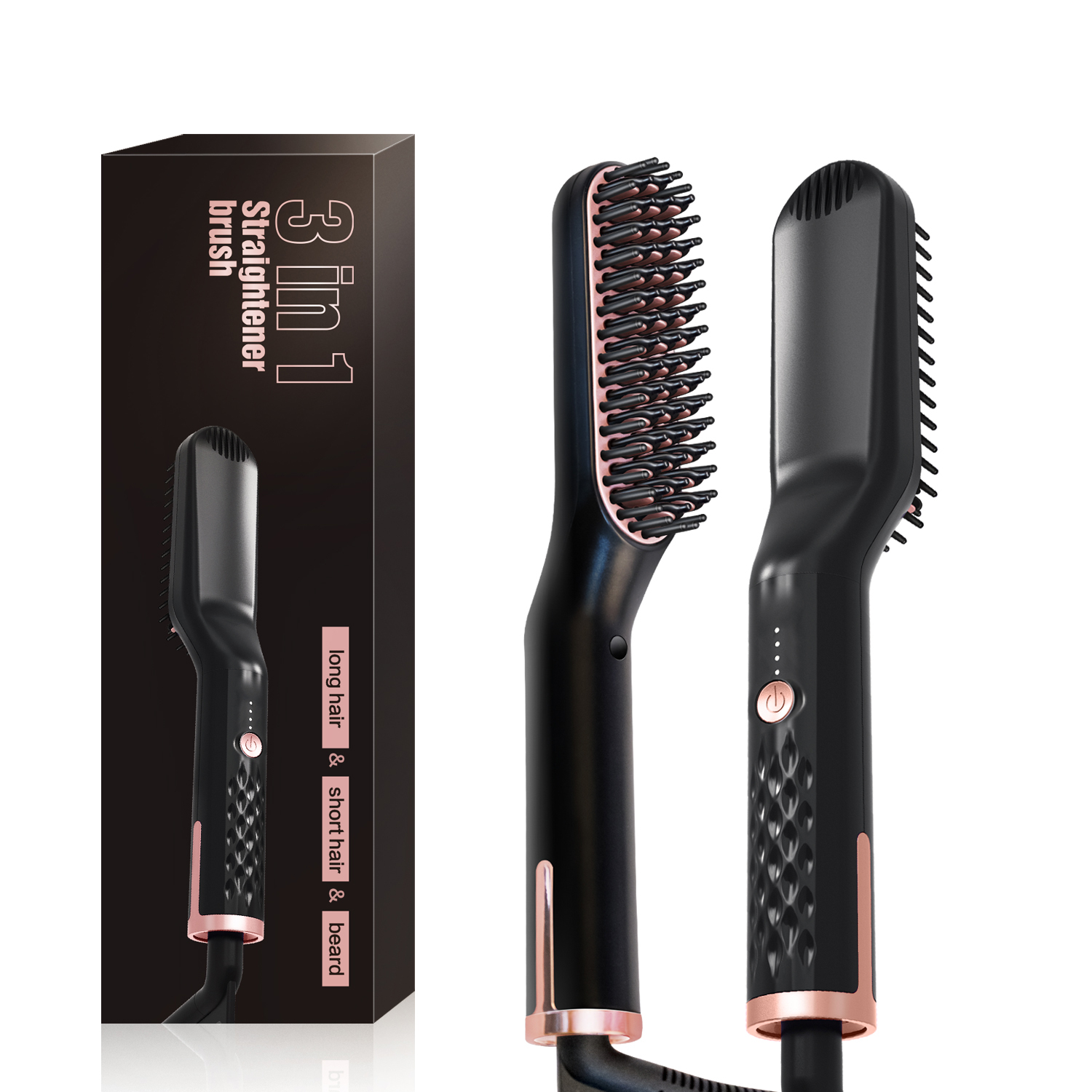 Men'S Grooming Brush - Multifunctional Hair Comb Brush Hair Straightening