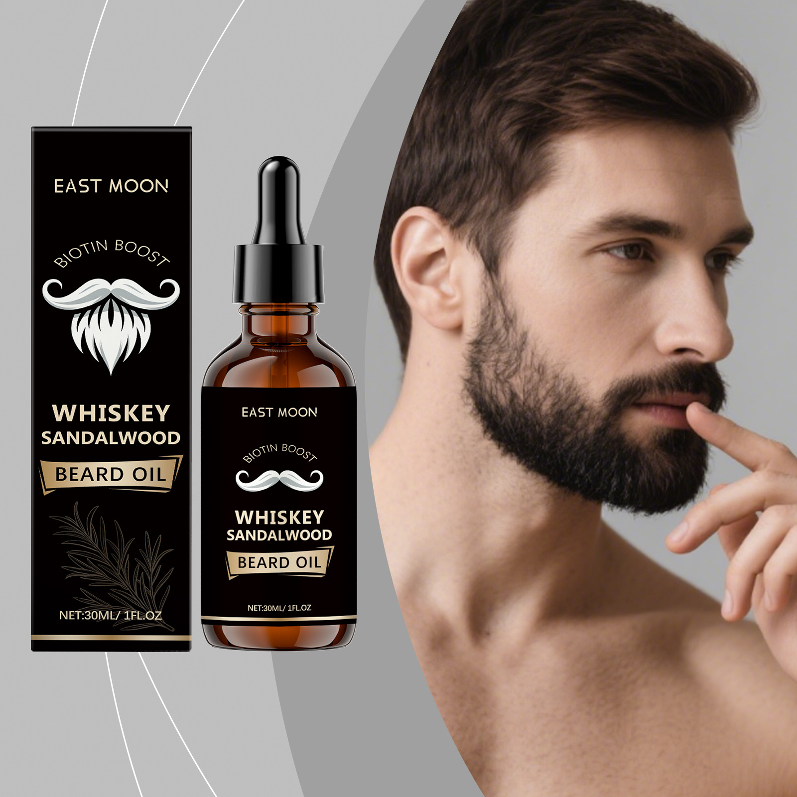 Men'S Grooming Oil - East Moon Rosemary Beard Care Oil