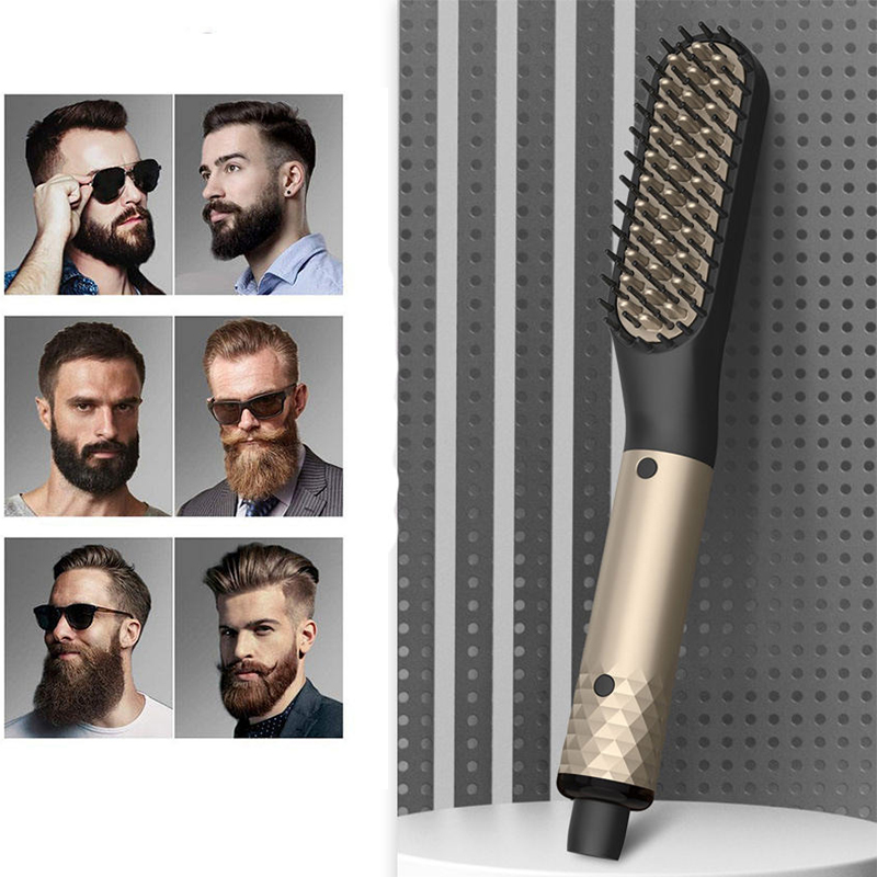 Men'S Grooming Brush - Professional Electric Brush Hair Straightener Fast