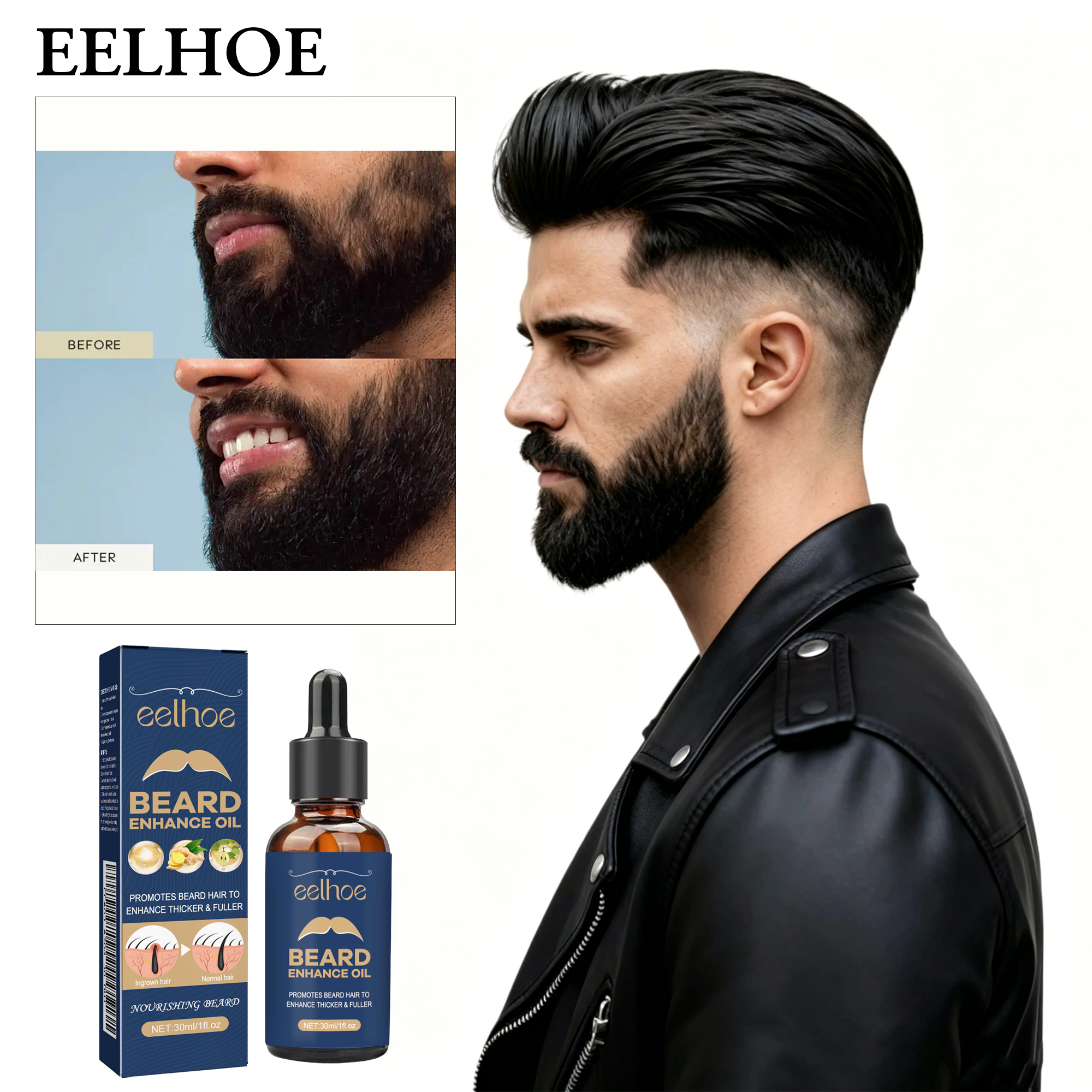 Men'S Grooming Oil - EELHOE 30ML Beard Oil Essence For