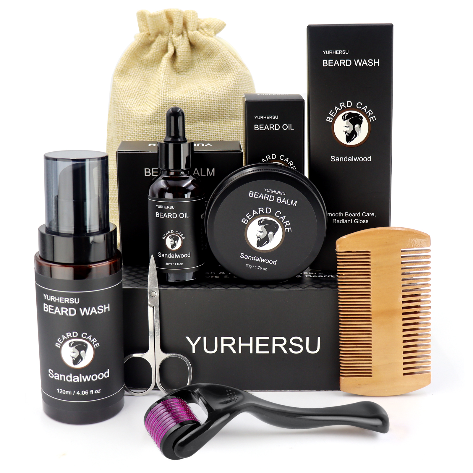 Men'S Grooming Oil - 7Pcs Beard Care Kit for Men,