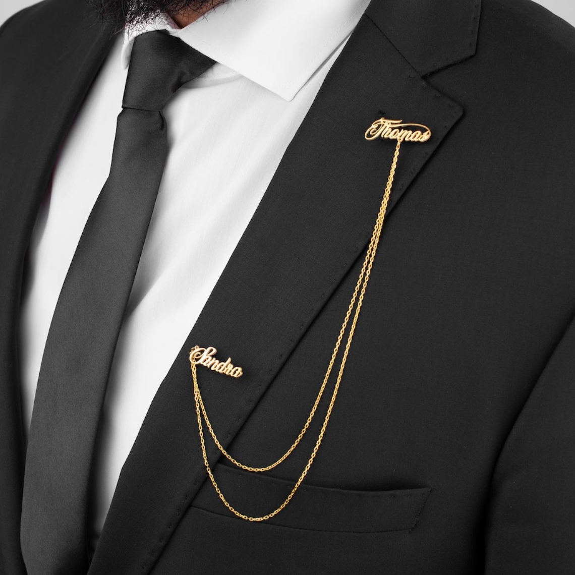 Custom Double Name Brooch Men  - огляд і ціна Men'S Grooming For Wedding