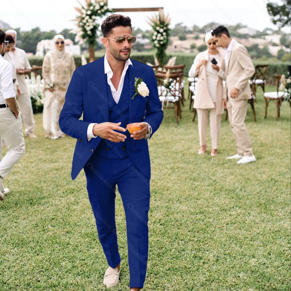Summer Linen Men Suits 3 Piece - огляд і ціна Men Grooming Outfit