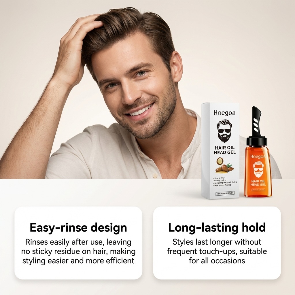 Hoegoa Hair Oil Head Gel for M - огляд і ціна Men'S Grooming Gel