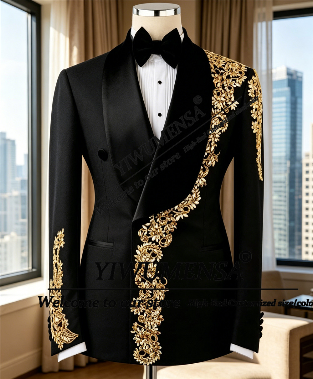 Glitter Rhinestone Beaded Suit - огляд і ціна Men Grooming Outfit
