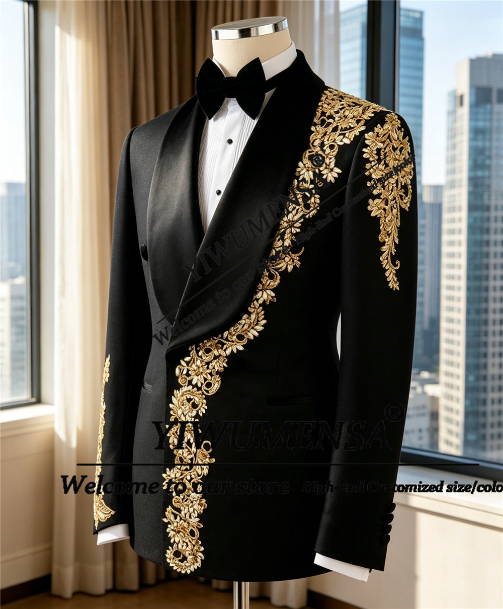 Glitter Rhinestone Beaded Suit - огляд і ціна Men Grooming Outfit