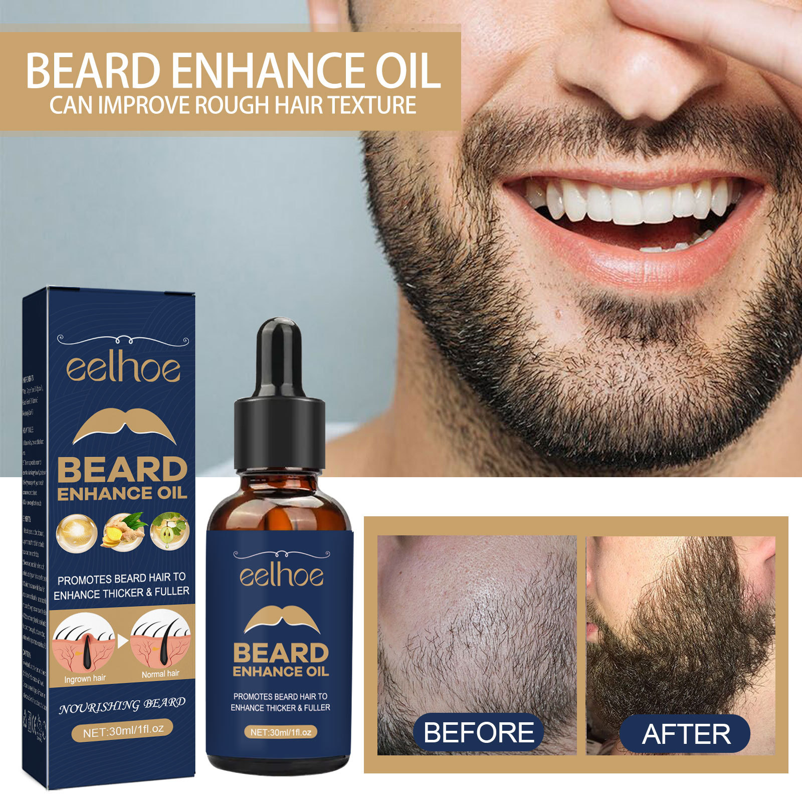 Beard Growth Oil for Men Hair  - огляд і ціна Men'S Grooming Oil