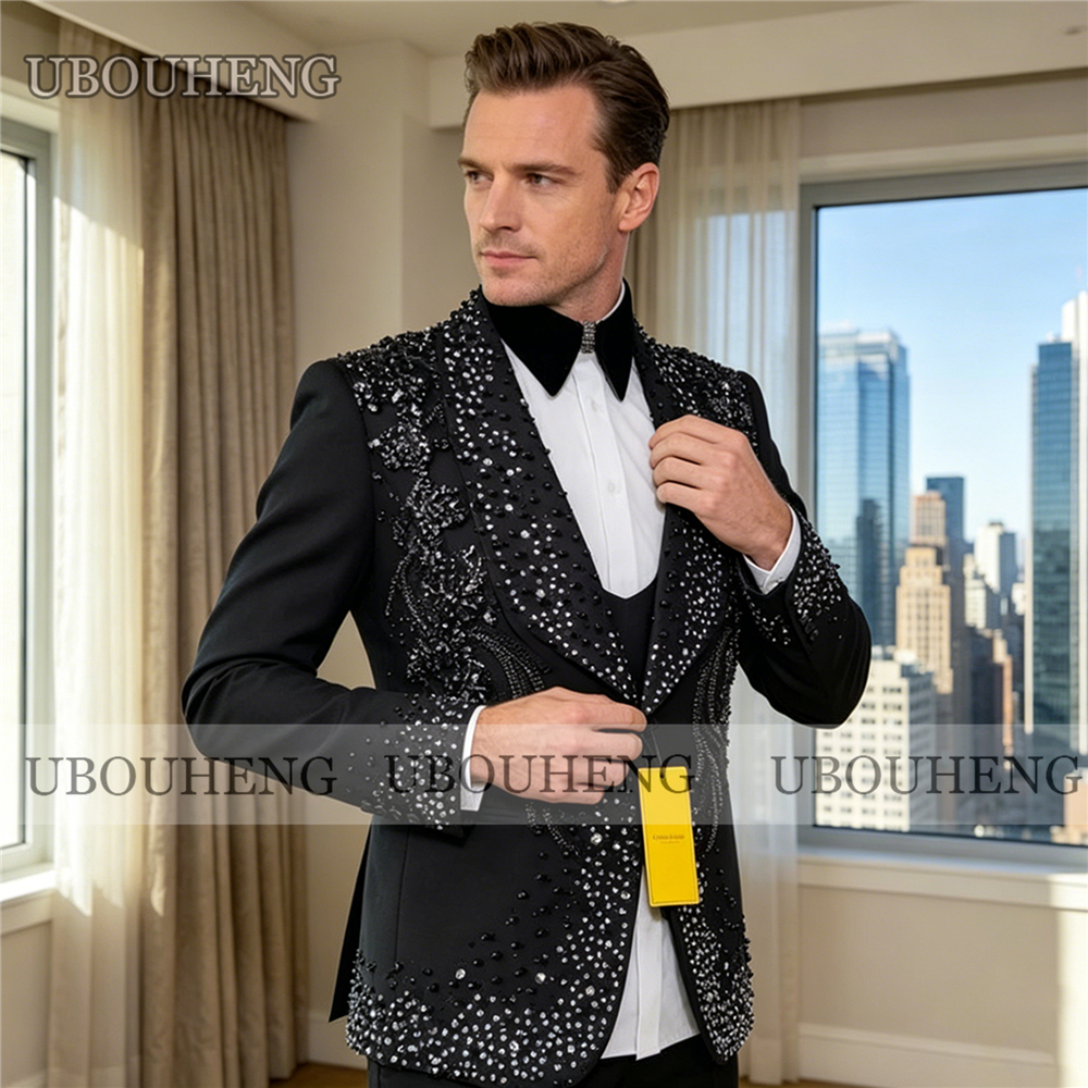 Luxury 3 Piece Men Suit Black  - огляд і ціна Mens Grooming Kit Luxury