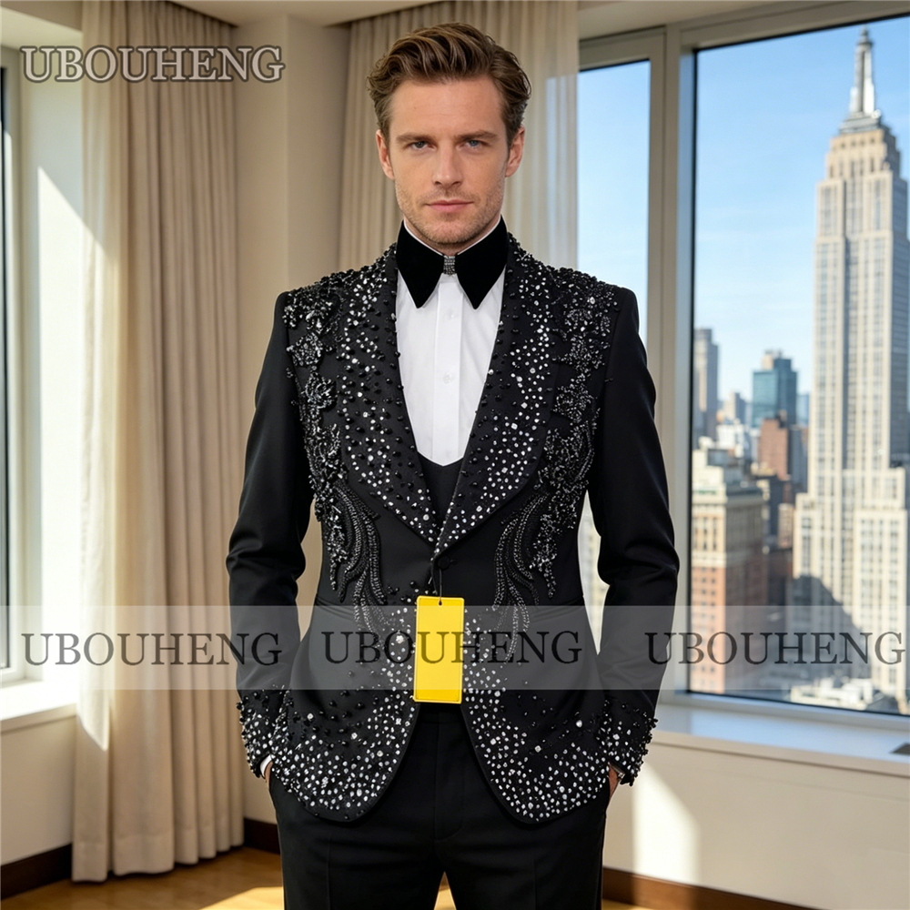 Luxury 3 Piece Men Suit Black  - огляд і ціна Mens Grooming Kit Luxury