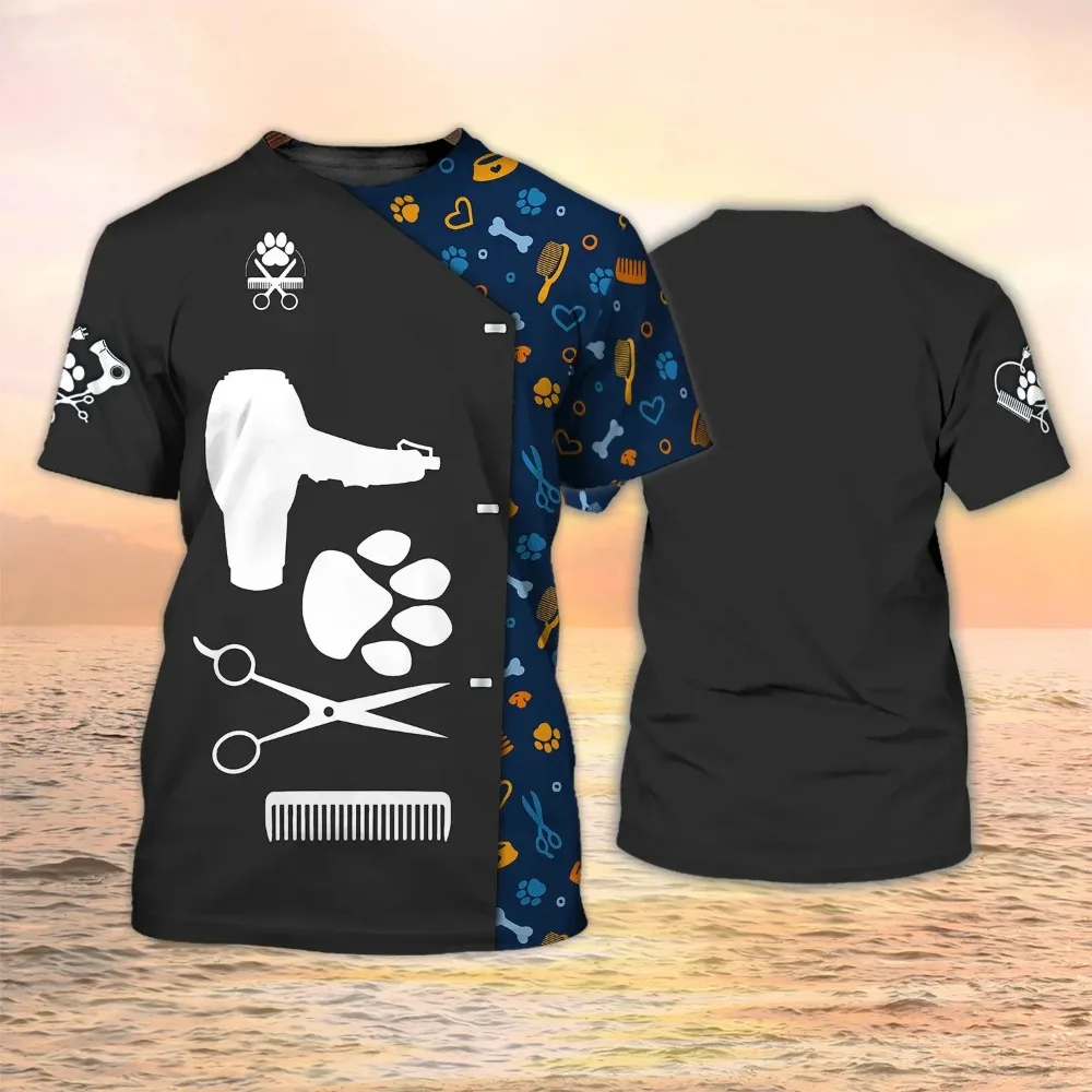 Dog Groomer 3d Print T-shirt F - огляд і ціна Men Grooming Quotes Short