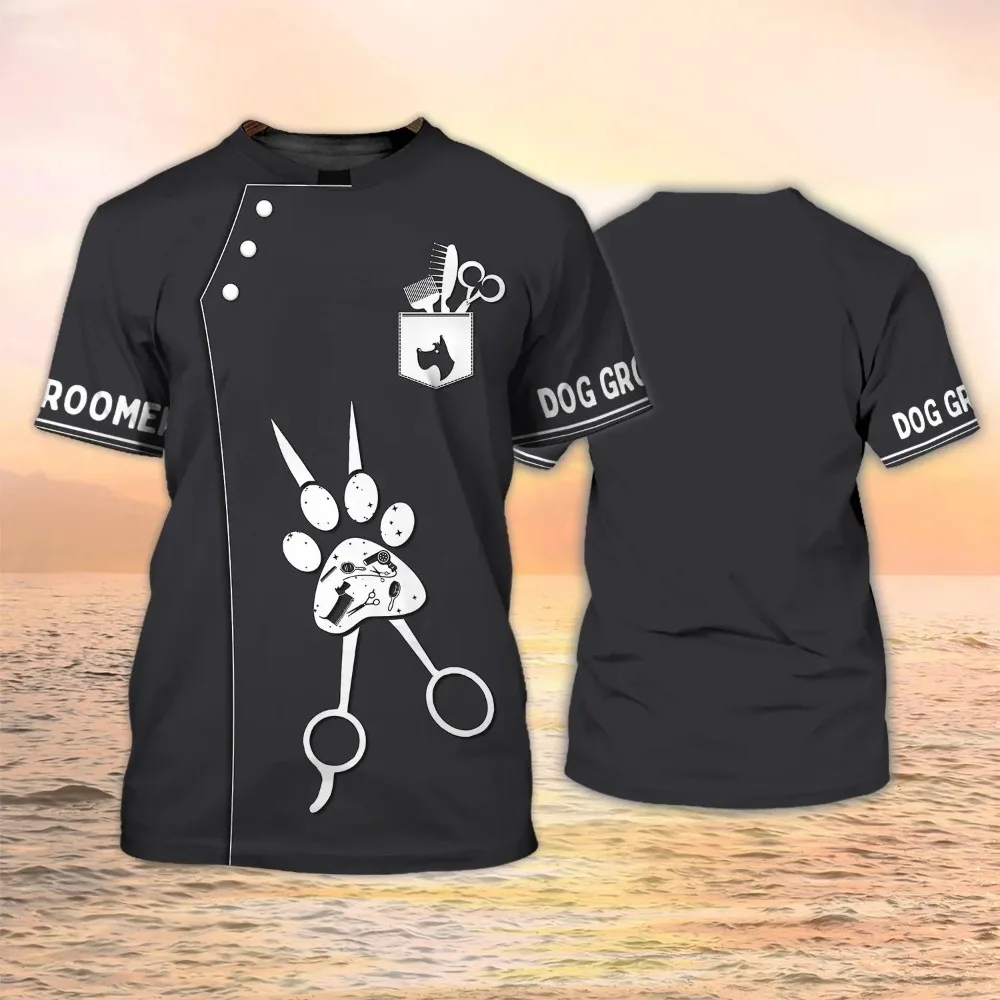 Dog Groomer 3d Print T-shirt F - огляд і ціна Men Grooming Quotes Short