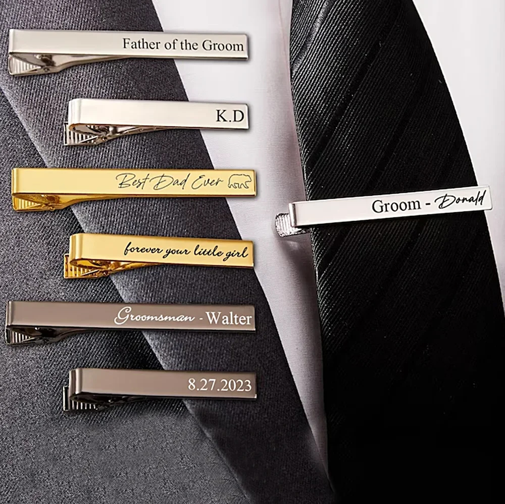 New Custom Carved Name Tie Cli - огляд і ціна Men'S Grooming For Wedding
