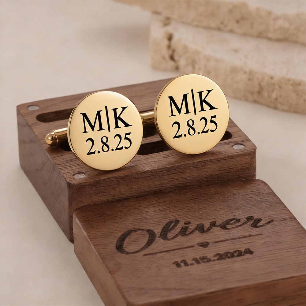 Custom Date Cufflinks Stainles - огляд і ціна Men'S Grooming For Wedding
