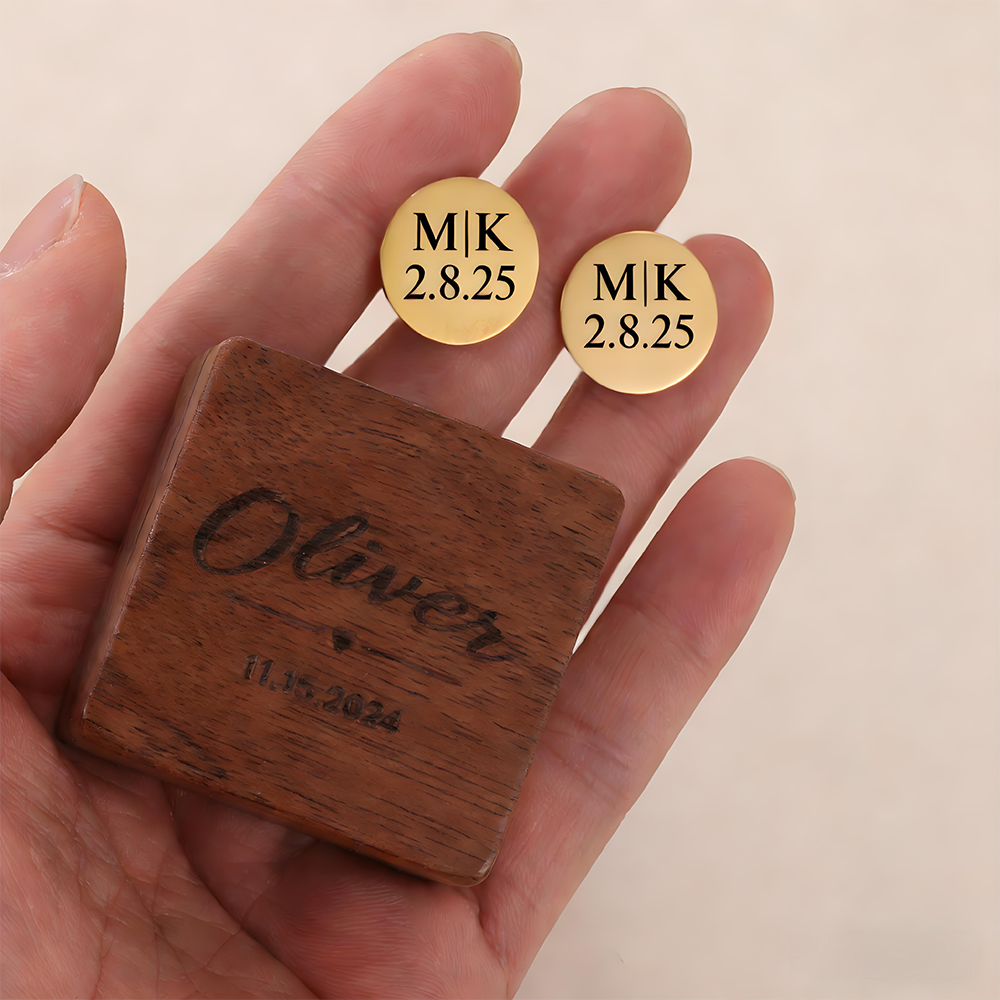 Custom Date Cufflinks Stainles - огляд і ціна Men'S Grooming For Wedding