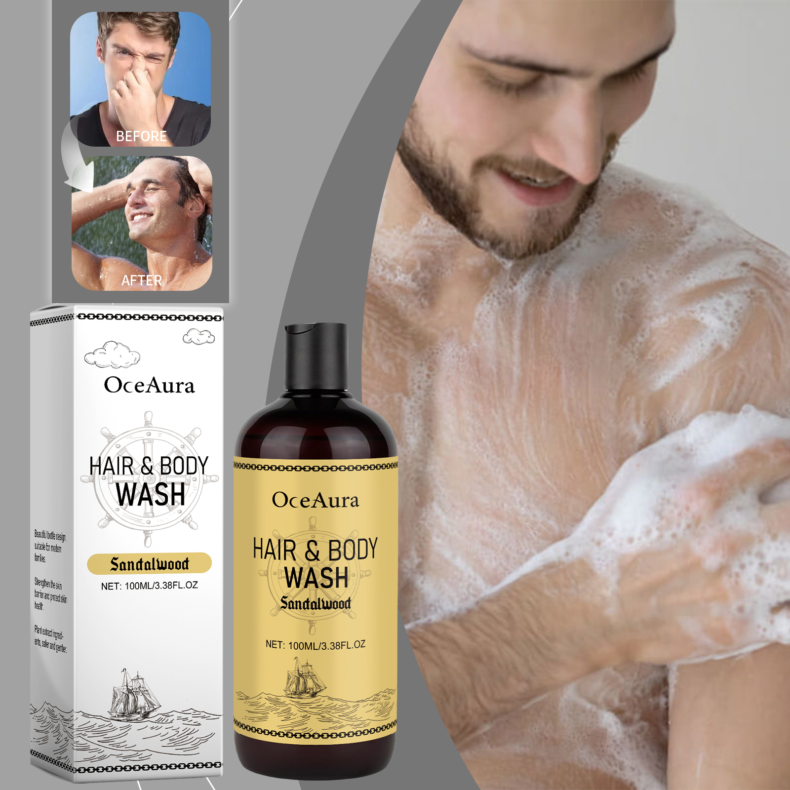 OceAura 2-in-1 Shampoo & Body  - огляд і ціна Men'S Grooming Gel