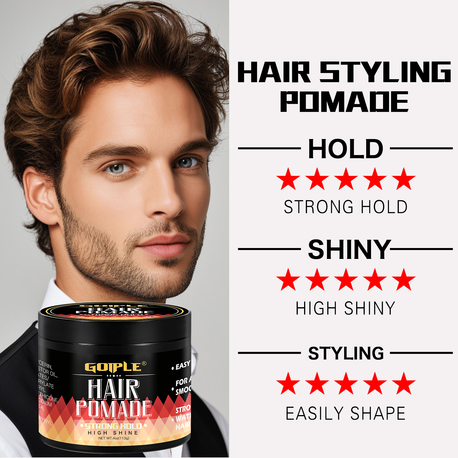 GOIPLE 113g Men Hair Pomade Hi - огляд і ціна Men'S Grooming Gel
