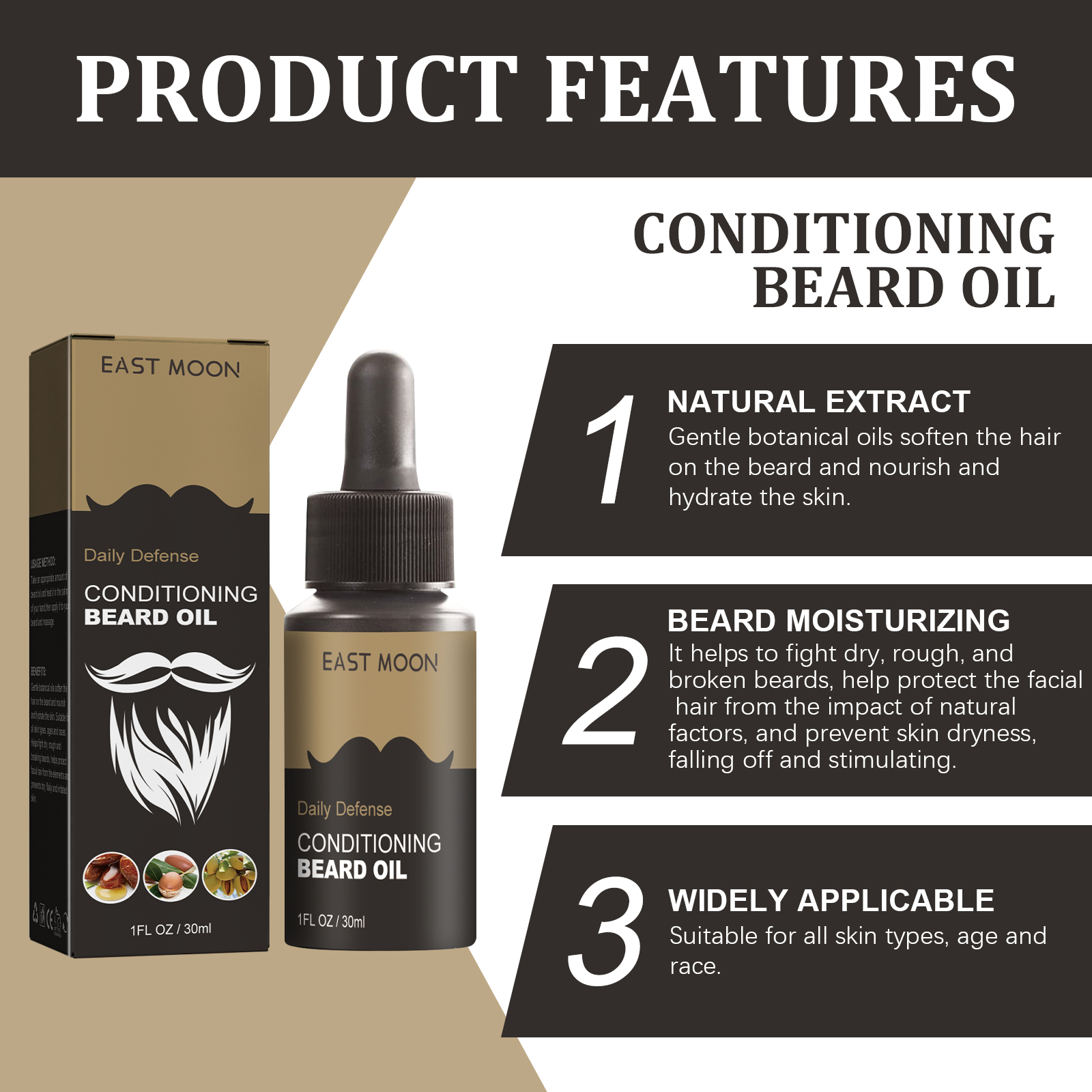 30ml Facial Hair Beard Growth  - огляд і ціна Men'S Grooming Oil