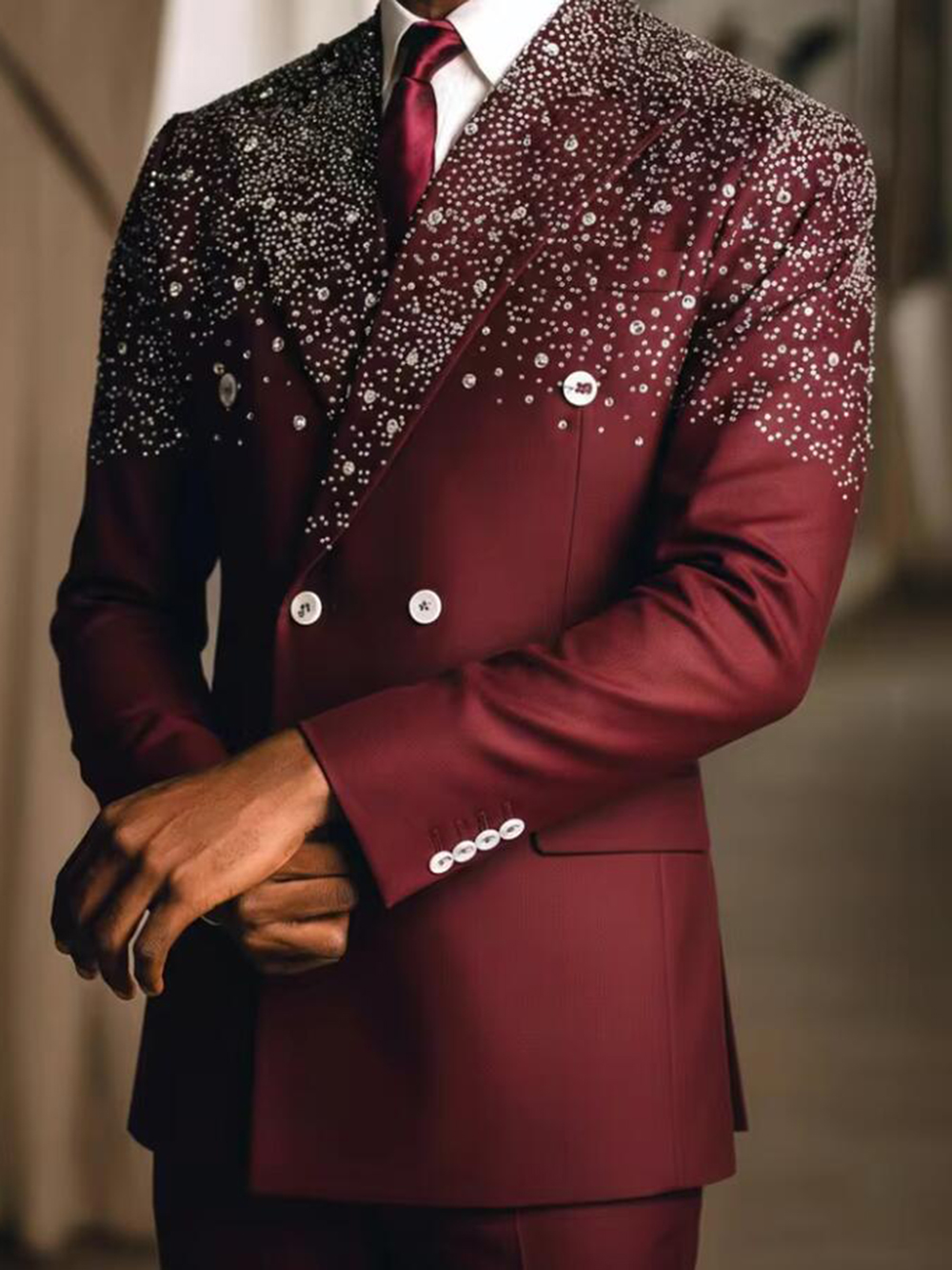Exclusive Beading Crystals Sui - огляд і ціна Men Grooming Outfit
