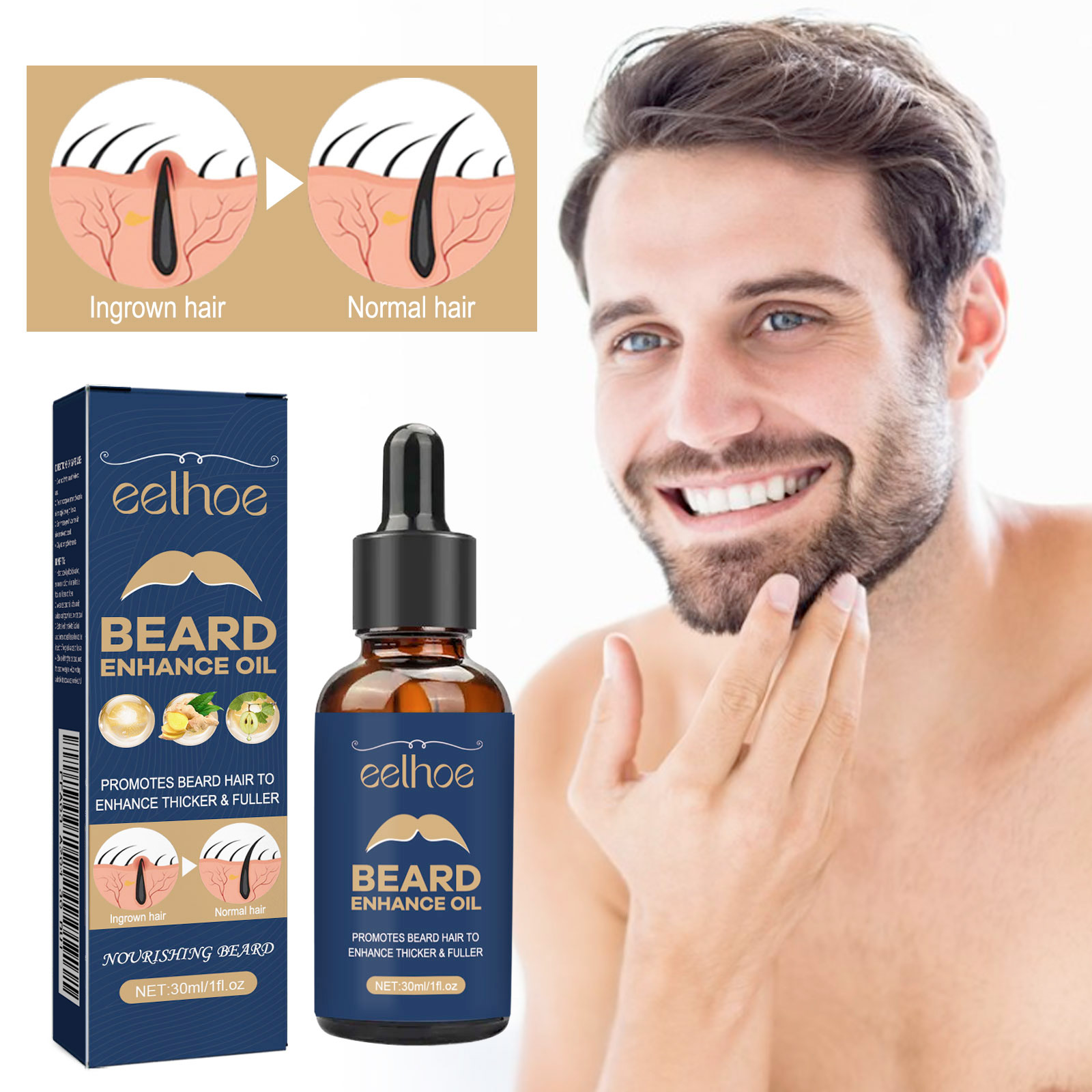 EELHOE 30ML Beard Oil Essence  - огляд і ціна Men'S Grooming Oil